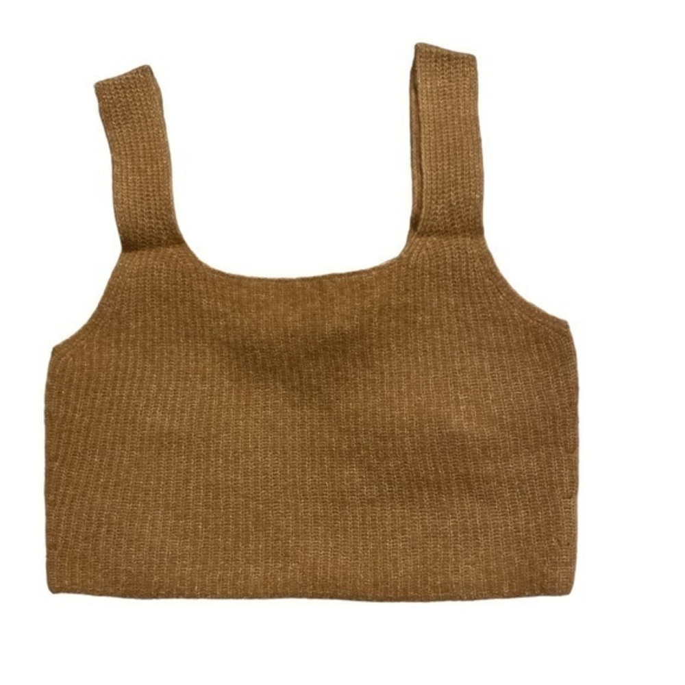 Everlane Knit Wool Yak Blend Crop Tank Top Camel Women’s Size XS Layer NWT